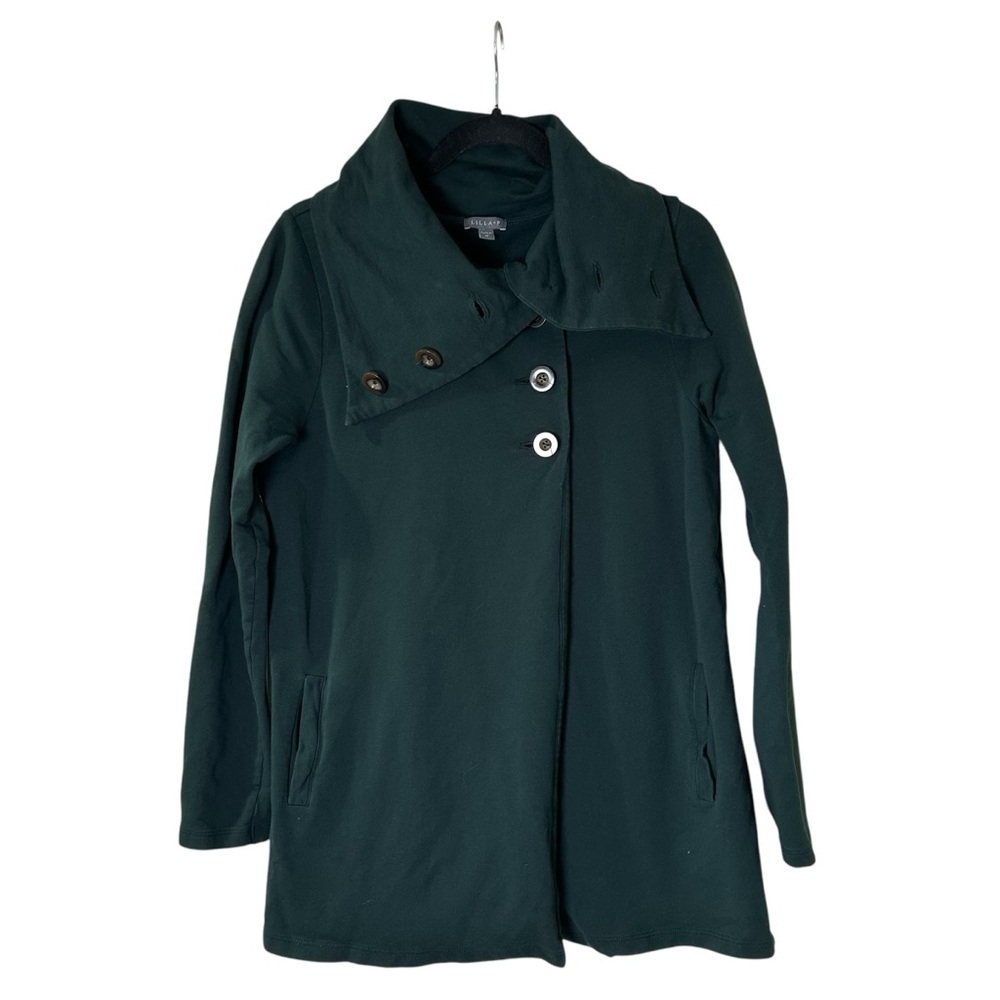 Lilla P Women’s M Forest Green Funnel Neck Swing Sweater Coat